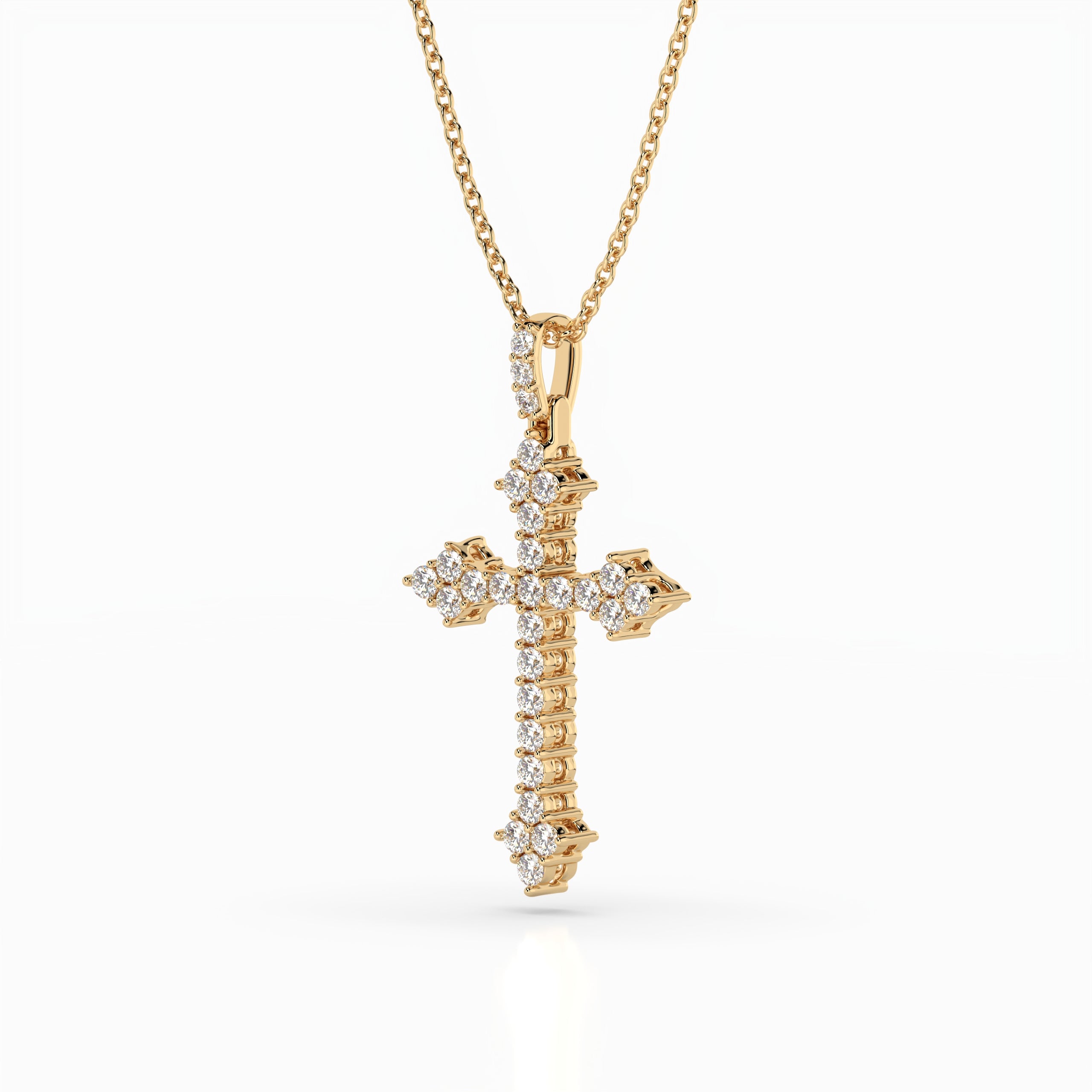 10k Gold Diamond Cross Pendant