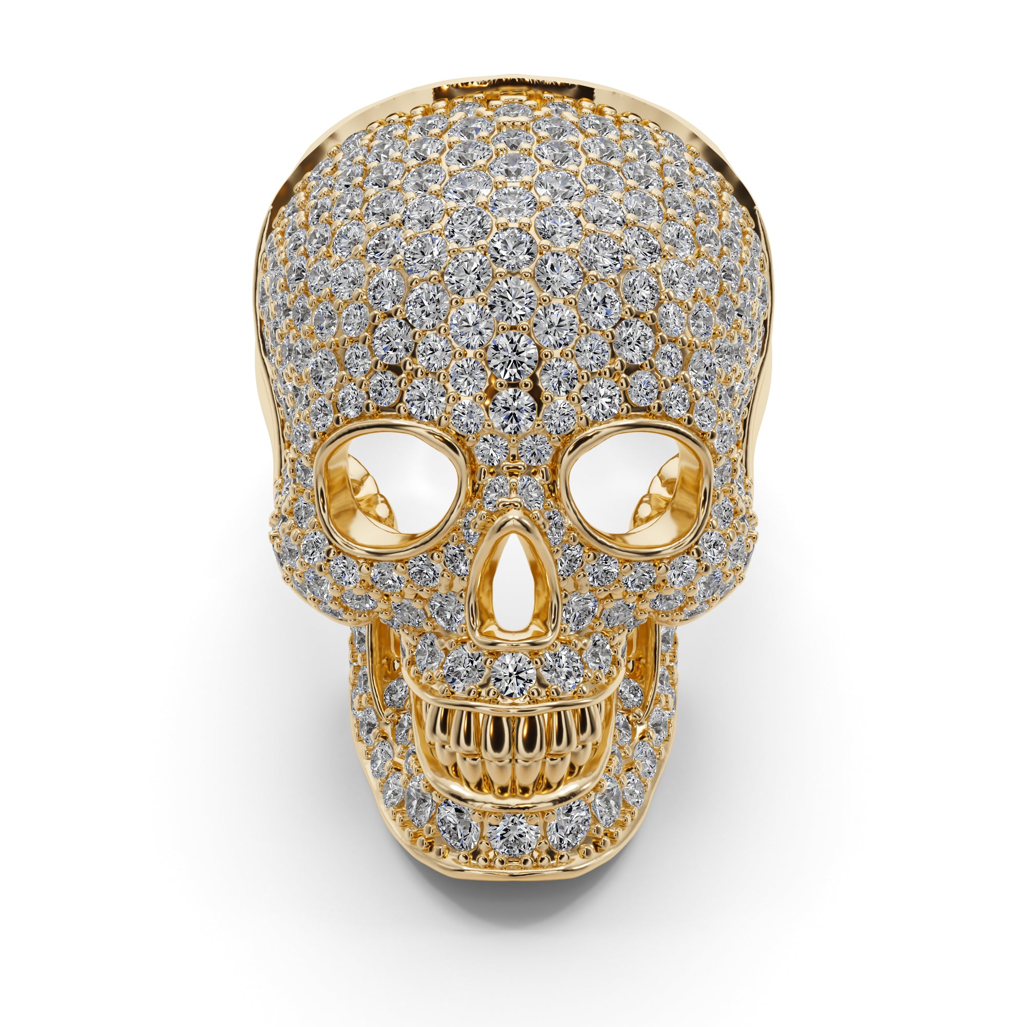 10k Gold Diamond Skull Ring