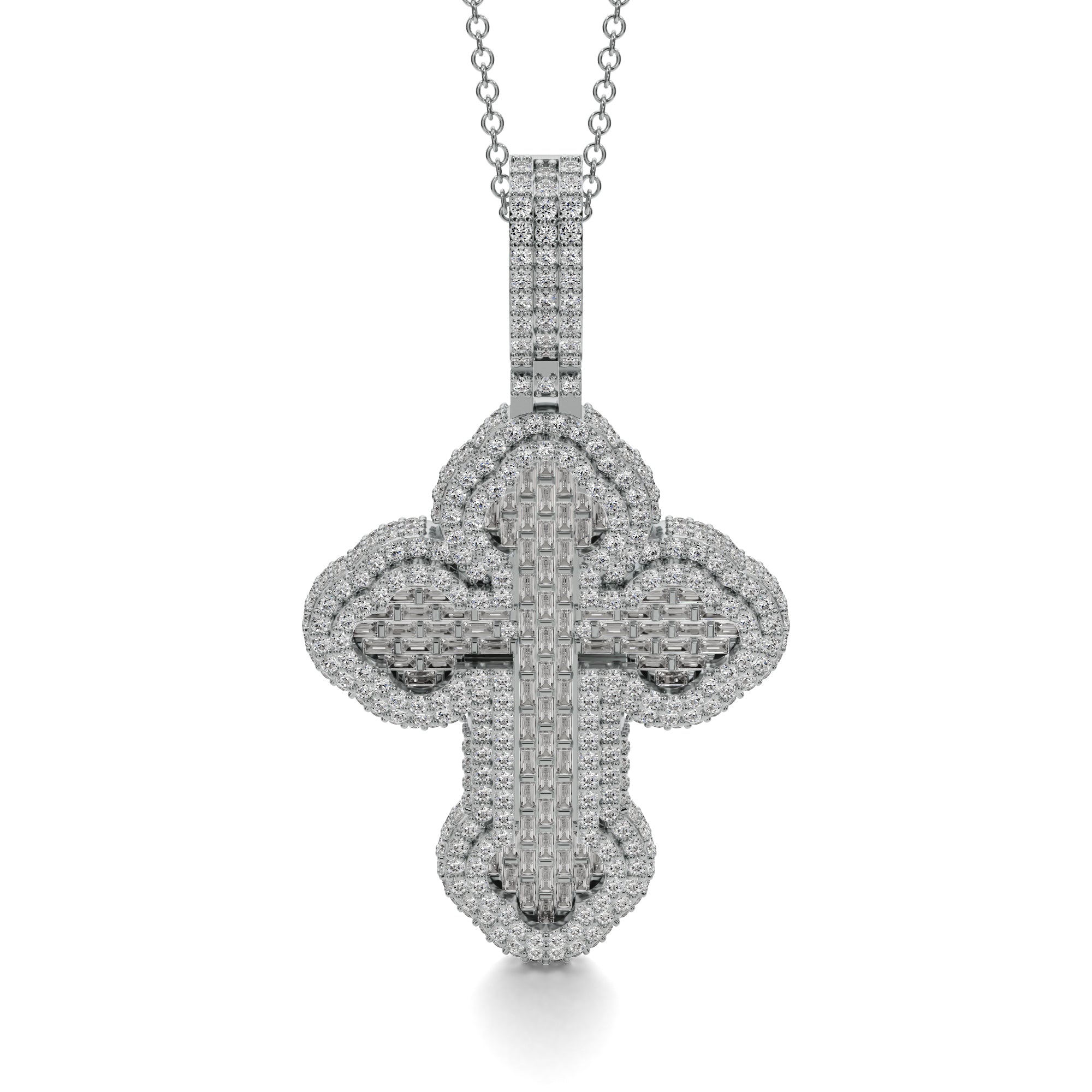 Gold Plated Diamond Cross Pendant