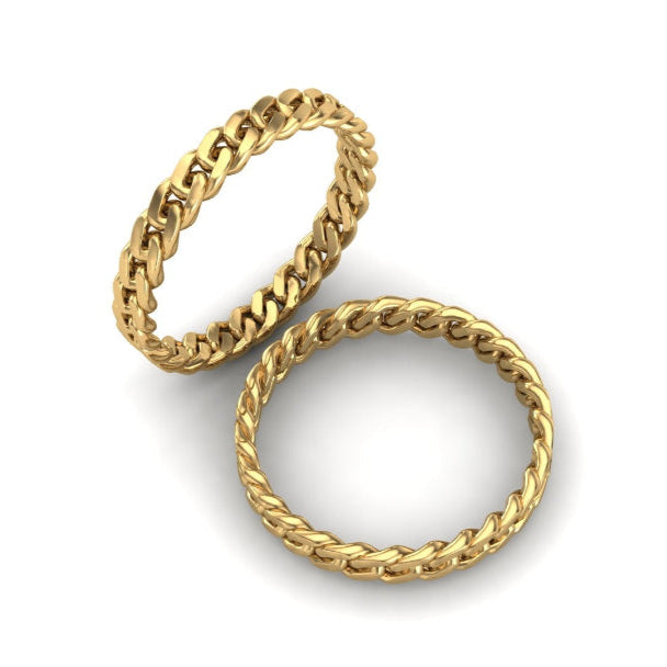 10k Gold Cuban Ring Link